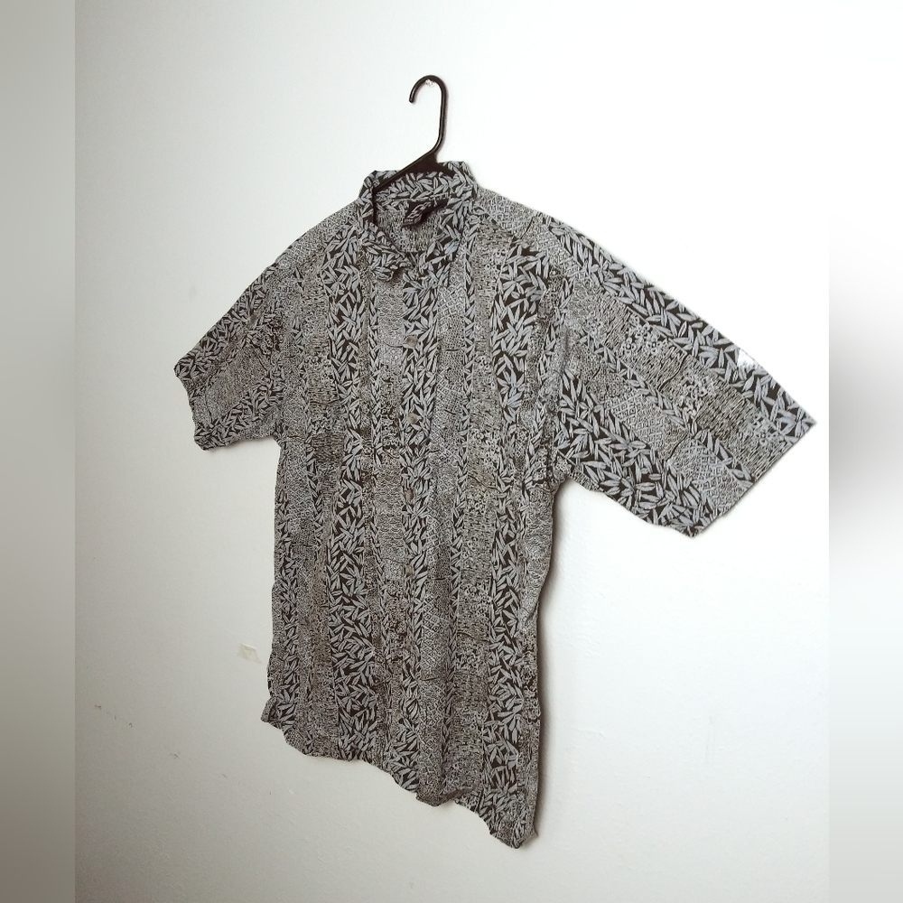 SHAH SAFARI Men's Shirt Short Sleeves Loungewear XL Light Blue Vacation Cruise